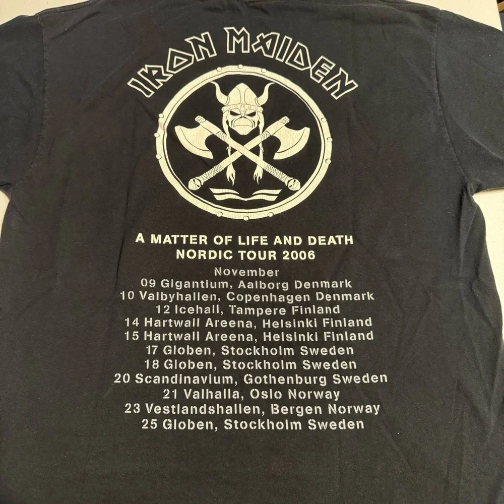 Vintage 2006 Iron Maiden “A Matter of Life and Death Nordic” T Shirt‎ S Tour